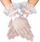 Giantree Frauen Spitze Handschuhe, elegante kurze Spitze Handschuhe für Hochzeit Diner Party Tea Party Cosplay Oper Abend Party Kostüm Zubehör (Weiss)