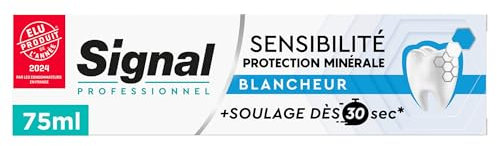 SIGNAL – Professionnel Dentifrice Sensibilité Protection minérale – Blancheur – 88% d’ingrédients d’origine naturelle – 75ml