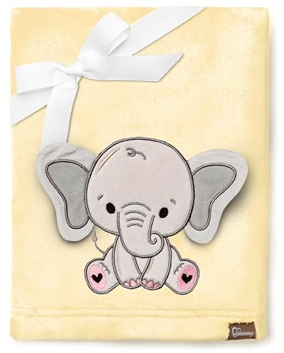 Be Mammy Warme Kuscheldecke Babydecke Blanket Baby Geschenk BE20-168 (Gelb - Elefant)