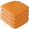 OQOPO Leder-Küchenstuhlkissen,geformtes Sitzkissen und Esszimmerstuhlpolster,43 x 40 cm,rutschfeste Gummirückseite,1/2/4 Packungen (Farbe: Orange,Größe: 4er-Set)
