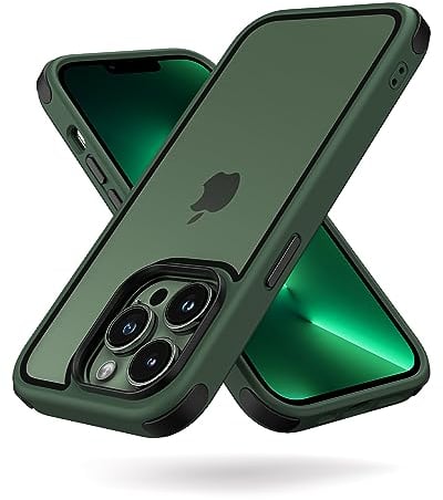 MobNano Compatible with iPhone 13 Pro 5G, Ultra Thin Hybrid Case, Soft TPU Shockproof Bumper Anti Scratch Cover for iPhone 13 Pro - Green/Black
