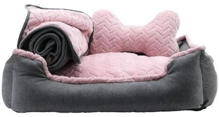 Ancol Hundebett, weich, maschinenwaschbar, warm, rutschfeste Unterseite, 60 x 50 cm, Rosa