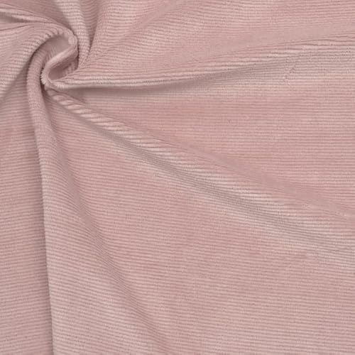 STOFFKONTOR Cordstoff Meterware, Feincord, blickdicht, rosé | 70% Baumwolle, 25% Polyester, 5% Elasthan | Breite ca. 150 cm | Verwendung: Kinderbekleidung, Hosen, Kleider, Röcke