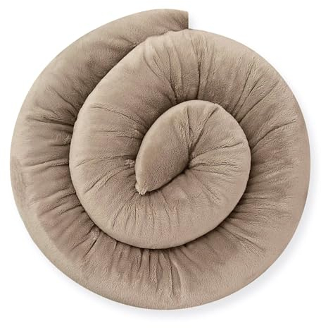 Bebeloo Bettschlange Bettrolle Bettkissen Seitenschläferkissen Stillkissen Kuschelkissen Bettumrandung Zugluftstopper(Mokka, 250 cm)