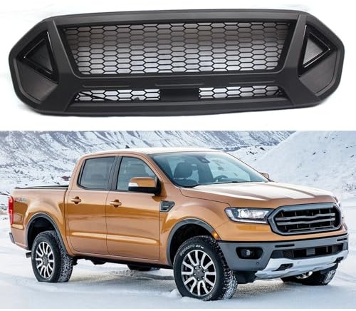 UPIKIT Auto Front Kühlergrille Frontgrill Stoßstangengrill Kühlergrill kompatibel mit für Ford Ranger T8 2018-2021 PX3 MK3 XL XLS XLT Lariat FX4