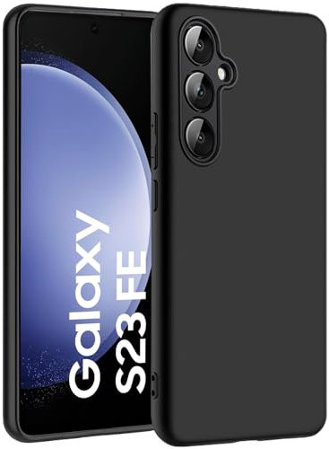 CoolGadget Schutzhülle TPU für Samsung Galaxy S23 FE - stoßfest, Kratzfest, präzise Aussparungen, kabelloses Laden, Schwarz