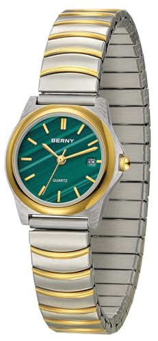 BERNY Damenuhr Analog Quarzuhren für Damen Minimalistische Uhr 3ATM Wasserdicht Edelstahl Expansion Band