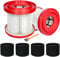 Kerneed Vakuumfilter, kompatibel mit Milwaukee M18/M12/M18 Fuel Nass-/Trockensauger, 2x4 HEPA-Filter mit Schaumstoffhülsen und Bürste