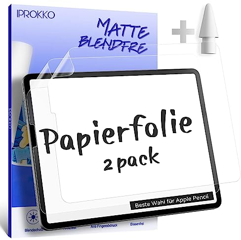 [2 Stück]Papier Schutzfolie für 9,7 iPad 6./5. Generation (2018/2017), iPad Air 1./2. Matte Papierfolie Schutzfolie Blendfreiem Papier Screen Protector Displayschutz zum Zeichnen, Schreibe, Notizen