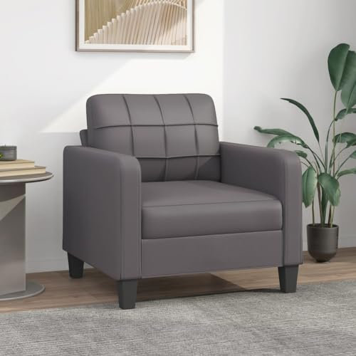 Willood Sessel Sofa und Couch Loungesofa 60cm Kunstleder Grau