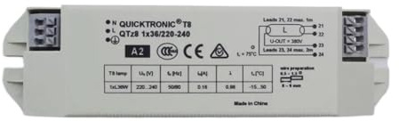 RTRCAGAKM Ballast électronique QTZ8 Lampe Fluorescente 1X36W 2X36W Ballast électronique T8(QTZ8 1 x 36W)