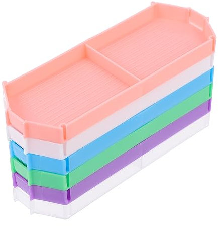 STOBOK 6pcs Rhinestone Storage Trays for Diamond Art Painting Foldable Bead Sorting Tool Box Removable Dividers for DIY Crafts and Embroidery Projects