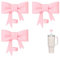 3 Pcs Pink Bow Straw Covers Cap for Stanley Cup, Silicone Cap, Dust-Proof Reusable Protector Sleeve