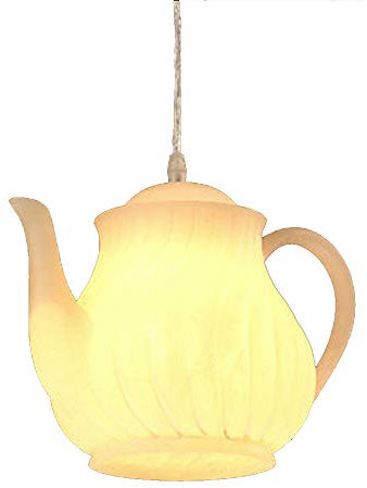 Luo Yi - CN Ceiling Light, Nordic Teapot Pendant Light Teacup Hanging Lamps Kettle Ceiling Lamp Fixture Loft Creative Lampshade Loft Restaurant Bar Kitchen Cafe Lighting, Height Adjustable(26 * 19cm)