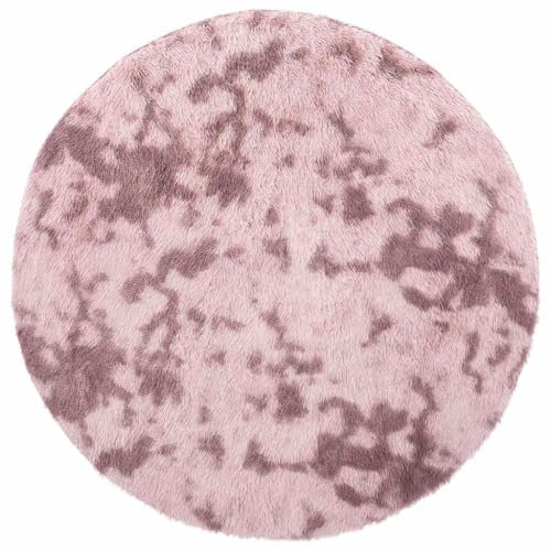 vidaXL Tapis Shaggy à Poils Longs Rose poudré 240x240 cm Polyester, Tapis, Tapis de Chambre, Tapis Moderne, Tapis de Salon, Tapis Moelleux, Tapis Rond