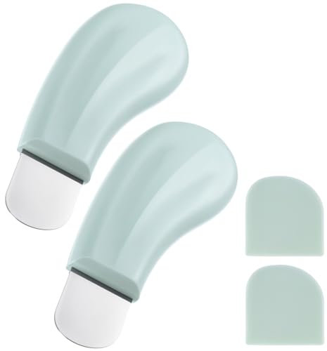 Xinjoduz 2 raspadores de puntos negros, espátula para eliminar puntos negros para limpieza profunda, herramienta de eliminación de cabeza negra, espátula facial para hombres y mujeres (verde)