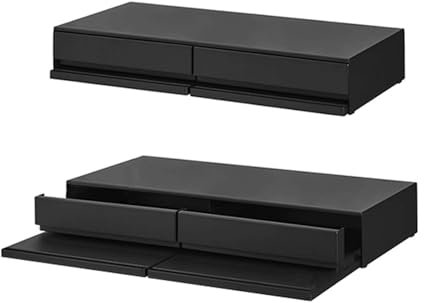 SXYKXYDL Microwave Oven Rack, Multifunction Countertop Sotrage Rack with 2 Drawer, Pull Out Microwave Stand Shelf for Living Room Office(Black)