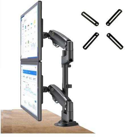 SIBBLE H180 22-Zoll-32-Zoll-Doppelmonitor-Tischständerarm-Gasfeder-Vollbewegungs-LCD-TV-Installation 2-12 kg Doppelarm-Klemmhalterung(for VESA 50X50)