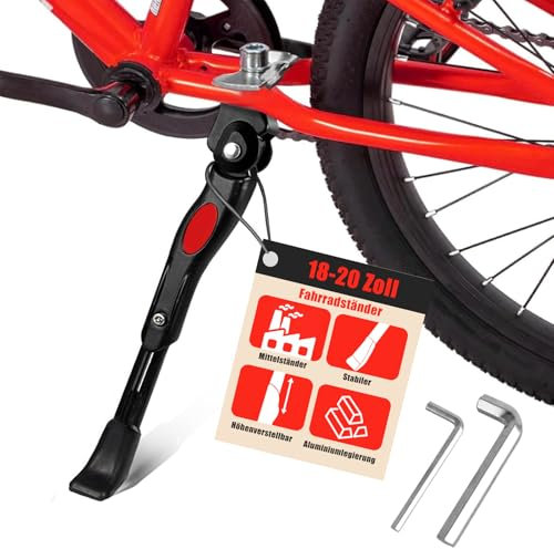 TLDNZXY Fahrradständer für 18 20 Zoll Fahrradständer Kinderfahrrad Fahrrad Ständer Kinder, 4 cm Höhenverstellbar Aluminiumlegierung Mittelhalterung Anti-Rutsch für Kinderfahrrad Kinder Mountainbike