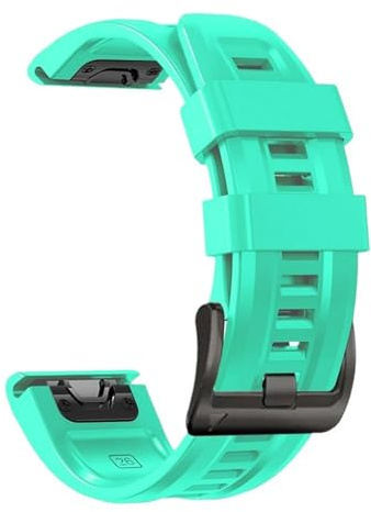 CKAKZTPTEV Universelles Uhrenarmband aus Gummi und Silikon, weiches Sport-Smartwatch-Armband for Männer und Frauen(Lake blue,26mm)