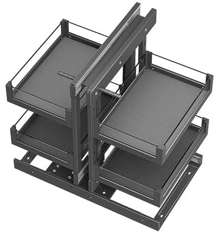 Ausziehbarer Schrank aus Metall, ausziehbare Schubladen, Gewürzregal für Küche, Eckschrank, unter der Spüle, mit Schienen, platzsparende Lösung