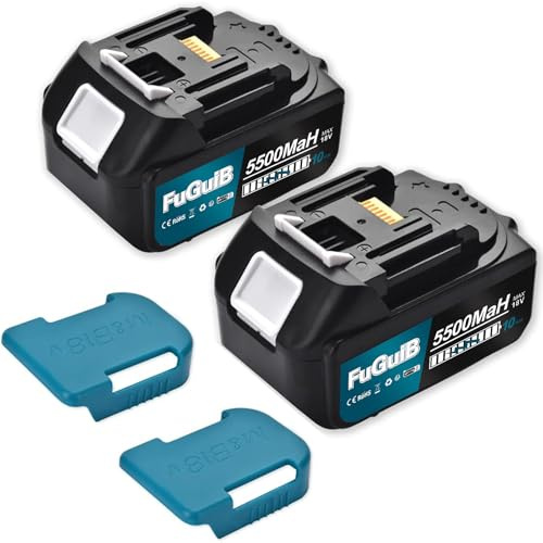 Ersatzakku für Makita BL1860B BL1850B BL1840 BL1830 BL1860B BL1815 BL1835 BL1860B BL1845 BL1850 194205-3 LXT-400,18V Werkzeugakku mit LED (2×5,5Ah/5500mAh)