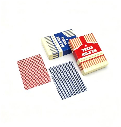 Happium Coole Kunststoff-Spielkarten, blau oder rot, 1 Farbe zufällig | Kartendeck, wasserdicht, Pokerkarten für Partyspiel, professionelles Spielen, Texas Hold'em Jumbo Index