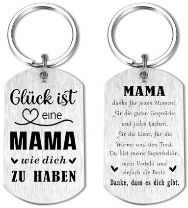Yobent Geschenk für Mama - Glück ist eine Mama Wie Dich Zu Haben - Beste Mutter Schlüsselanhänger Geburtstagsgeschenk Valentinstagsgeschenk