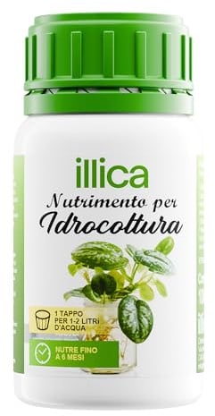 Illica, Concime Per Idrocoltura 100ml Fertilizzante Idroponica, Nutrimento Piante Idroponiche Vere Da Interno, Piante Verdi E Grasse Nutre fino a 6 Mesi Concime Idroponica Liquido