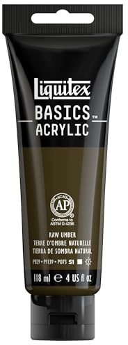 Liquitex BASICS Acrylic Paint, 4-oz Tube, Raw Umber