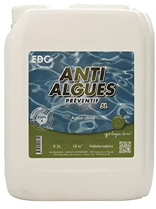 EDG - Anti Algues Piscine - Action Préventive Anti Eau Trouble - Algicide - Bidon 5 litres - Edg by Aqualux International
