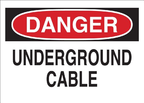 Brady 25563 Panneau de signalisation de danger électrique en plastique, 25,4 x 35,6 cm, légende « Underground Cable »