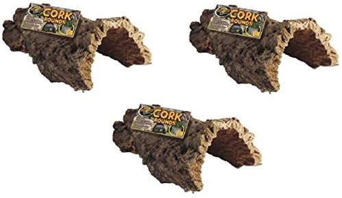 Zoo Med (3 Pack) Natural Cork Bark Round Large for Reptile Terrariums