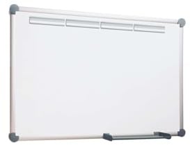 MAUL Whiteboard 90x120 cm MAULpro weiß magnethaftend mit Alurahmen | abwischbare Schreibfläche, flexible Hoch- oder Querformat Montage, Ablageschale griffbereit, sichere Wandbefestigung