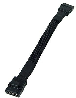 Phobya - SATA III-Kabel – Metal Grip – 015 cm – schwarzer Mantel