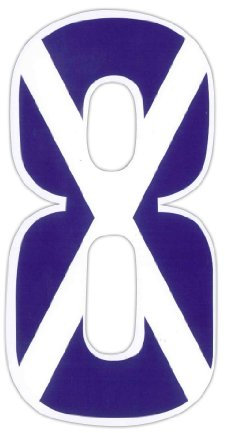 Wheelie Bin numbers Monogram Sticker For House or Scotland Flag Design