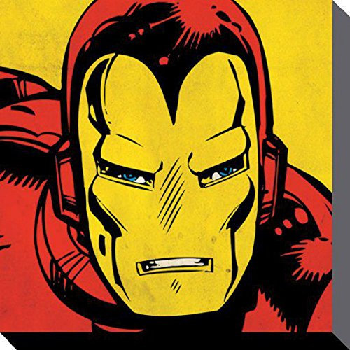 1art1 Iron Man Poster Close-up, Marvel Comics Bilder Leinwand-Bild Auf Keilrahmen | XXL-Wandbild Poster Kunstdruck Als Leinwandbild 40x40 cm