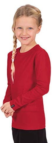 Trigema Trigema Mädchen Langarm-Shirt-T-shirt Bambina, Rosso (kirsch 036), 8 anni