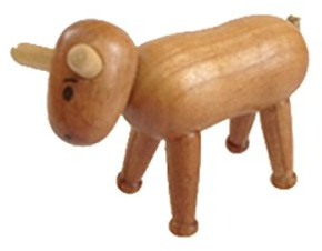 Rudolphs Schatzkiste Miniaturfigur Holzfigur Ochse Höhe=4,5cm NEU Seiffen Erzgebirge Dekoration Holzfiguren Weihnachten Fensterschmuck Spielzeug Deko Weihnachtsfigur