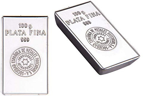 100 Gramm Silberbarren, geprägt in einer spanischen Raffinerie und international zertifiziert (LBMA)