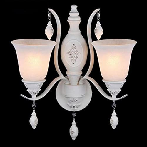 Casa Padrino Barock Wandleuchte Weiß 25,1 x H 48,6 cm Antik Stil - Wandlampe Wand Beleuchtung