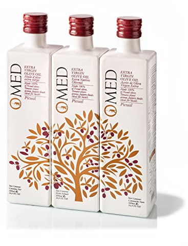 3 Flaschen O-Med Selection Picual Olivenöl 500 ml - Omed Olivenöl…