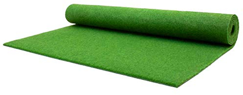Rasenteppich ohne Noppen Meterware GARDEN B1 - Hell-Grün, 2,00m x 1,50m, Schwer Entflammbarer Indoor Kunstrasen, Teppichboden für Innenbereiche