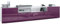 Vladon Lowboard Mogan, TV-Kommode mit 2 Türen, 1 Klappe und 1 offenes Fach, Weiß matt/Brombeer Hochglanz (181 x 39 x 35 cm)