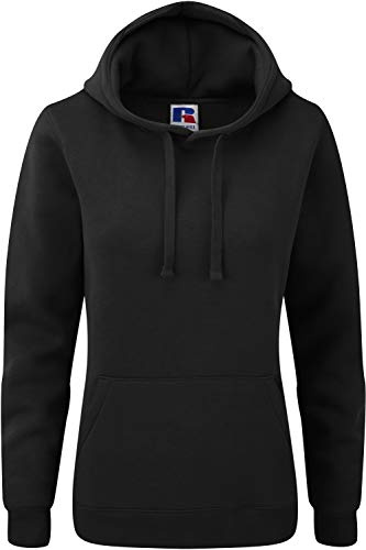 Russel Europe Authentic Damen Hooded Sweat Kapuzenpullover Hoodie, Größe:S, Farbe:Black