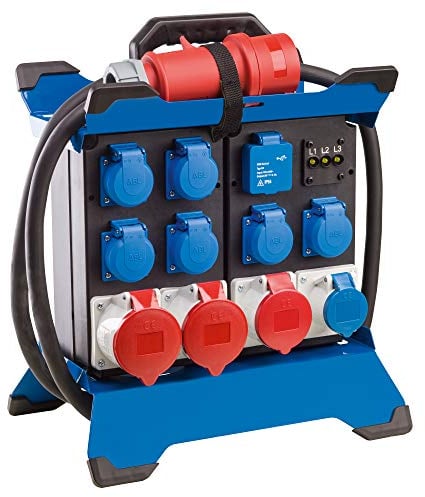 as - Schwabe Tragbarer Stromverteiler STECKY DUO 4 - CEE Stecker 400V/32A/5polig - 6x Schuko, 2x CEE 16A, 2x CEE 32A, 2x USB – Mobiler Adapter – Verteiler Innen Außen – IP44 – Made in Germany, 60934