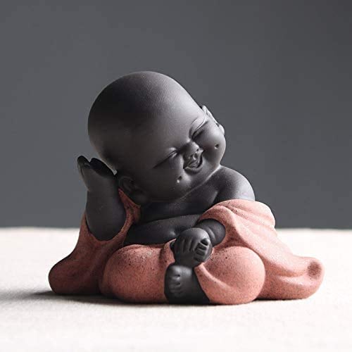 Kleine süße Buddha-Statue, Mönch-Figur, kreatives Baby, Basteln, Puppen, Ornamente, Geschenk, klassisch, chinesisch, zarte Keramik, Kunst und Handwerk, Tee-Zubehör, 7,1 cm hoch (Stil 1)