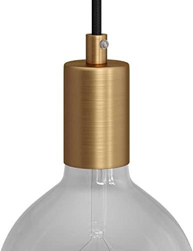 creative cables - Zylindrisches E27-Lampenfassungs-Kit aus Metall - Zylindrisch, Bronze satiniert