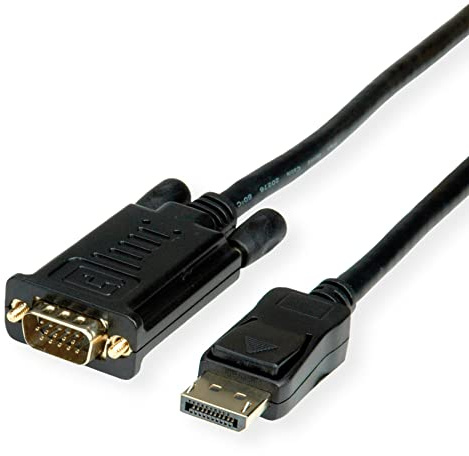 Value Cable DisplayPort-VGA, DP ST - VGA ST, negro, 5 m