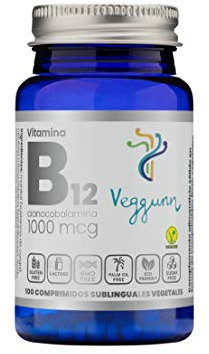 VEGGUNN Vitamina B12 Rapid - Vitamina B12 Sublingual - Antes B12 Flash - 100 Comprimidos con 1000 mcg Cada Uno de Alta Absorción - Natural, Vegana Certificada - Suministro para Casi 1 año